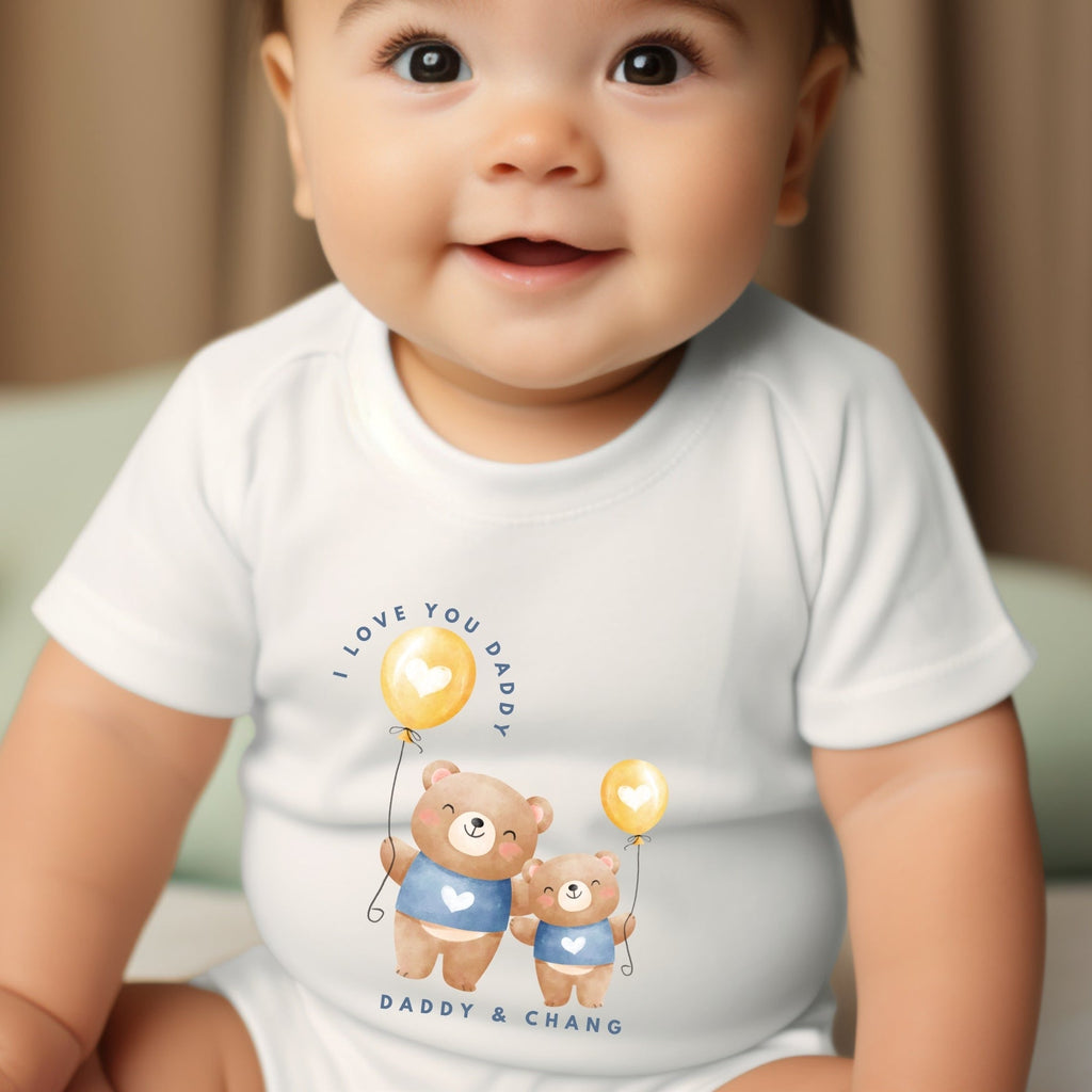 Personalised Daddy & Baby Bear Outfit: Bib, Vest, Grow