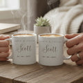 Personalised Surname Wedding Mugs Gift Set