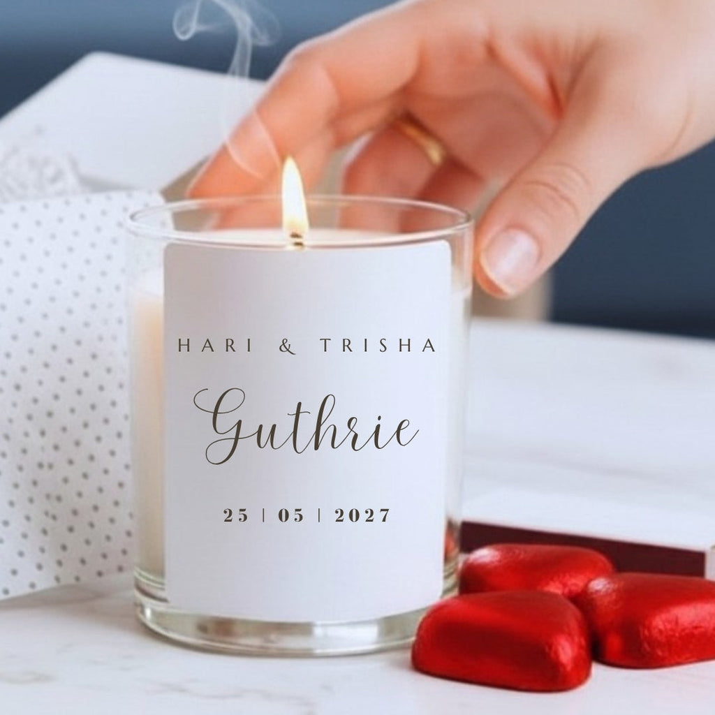 Personalised Surname Wedding Candle Gift Set | Wedding Gift