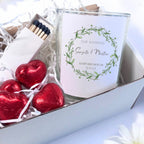 Personalised Green Floral Candle Gift Set | Keepsake for Couples