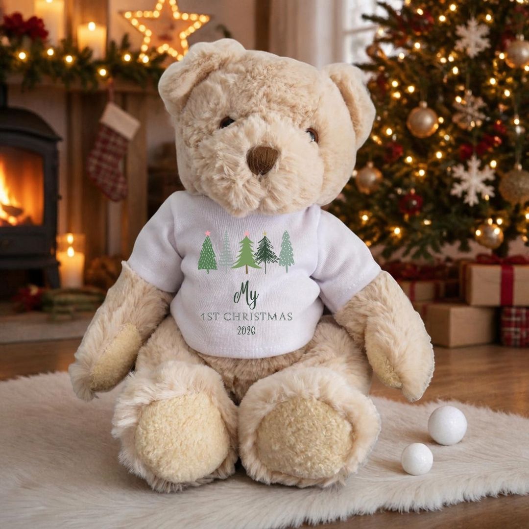 Personalised Luxury Teddy Bear My 1st Christmas Fir Tree T-shirt