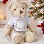 Personalised Luxury Teddy Bear 1st Christmas Berry T-shirt
