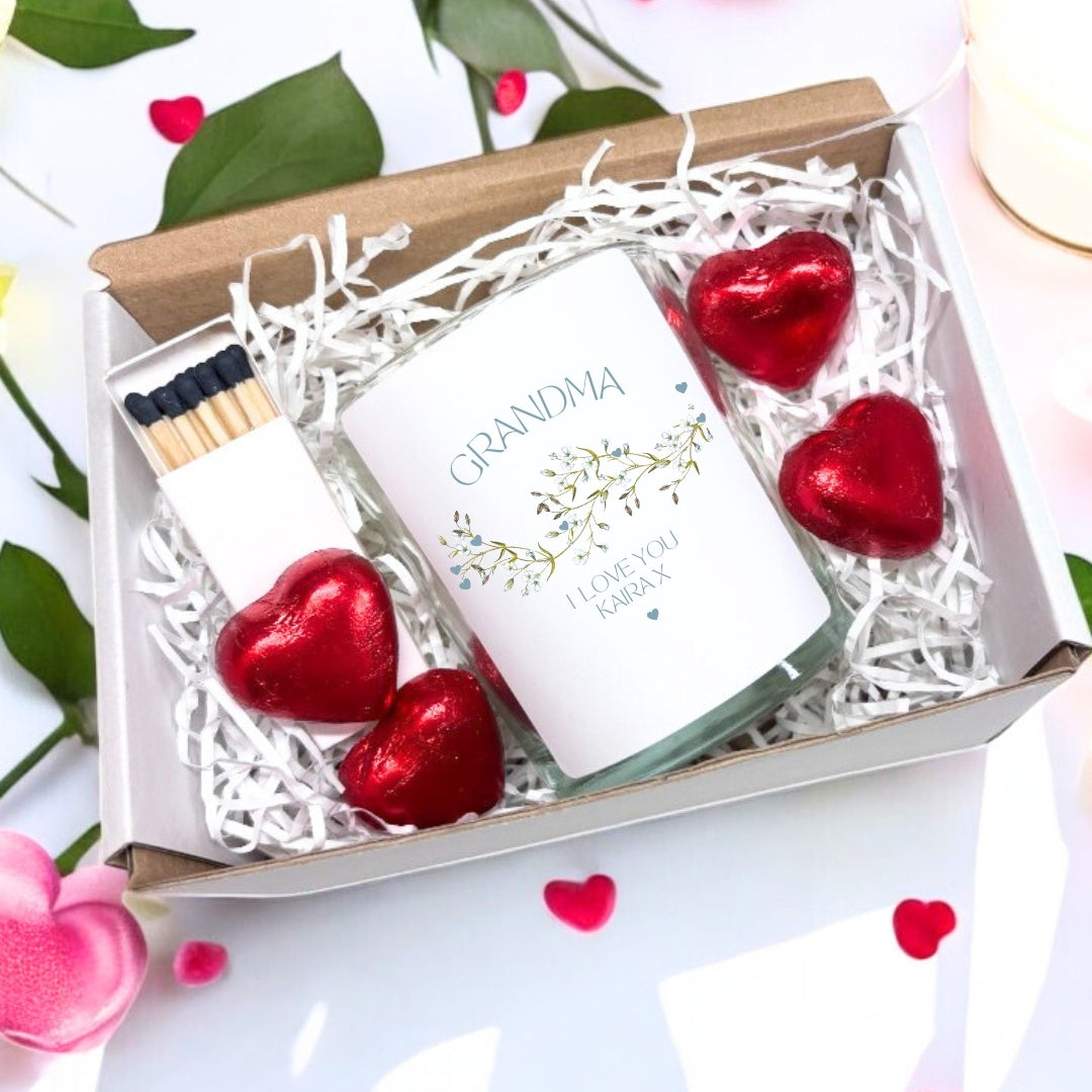 Personalised Grandma We Love You Candle Gift Set