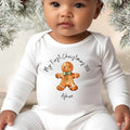 Personalised Christmas Gingerbread Baby Grow, Vest or Bib with Name