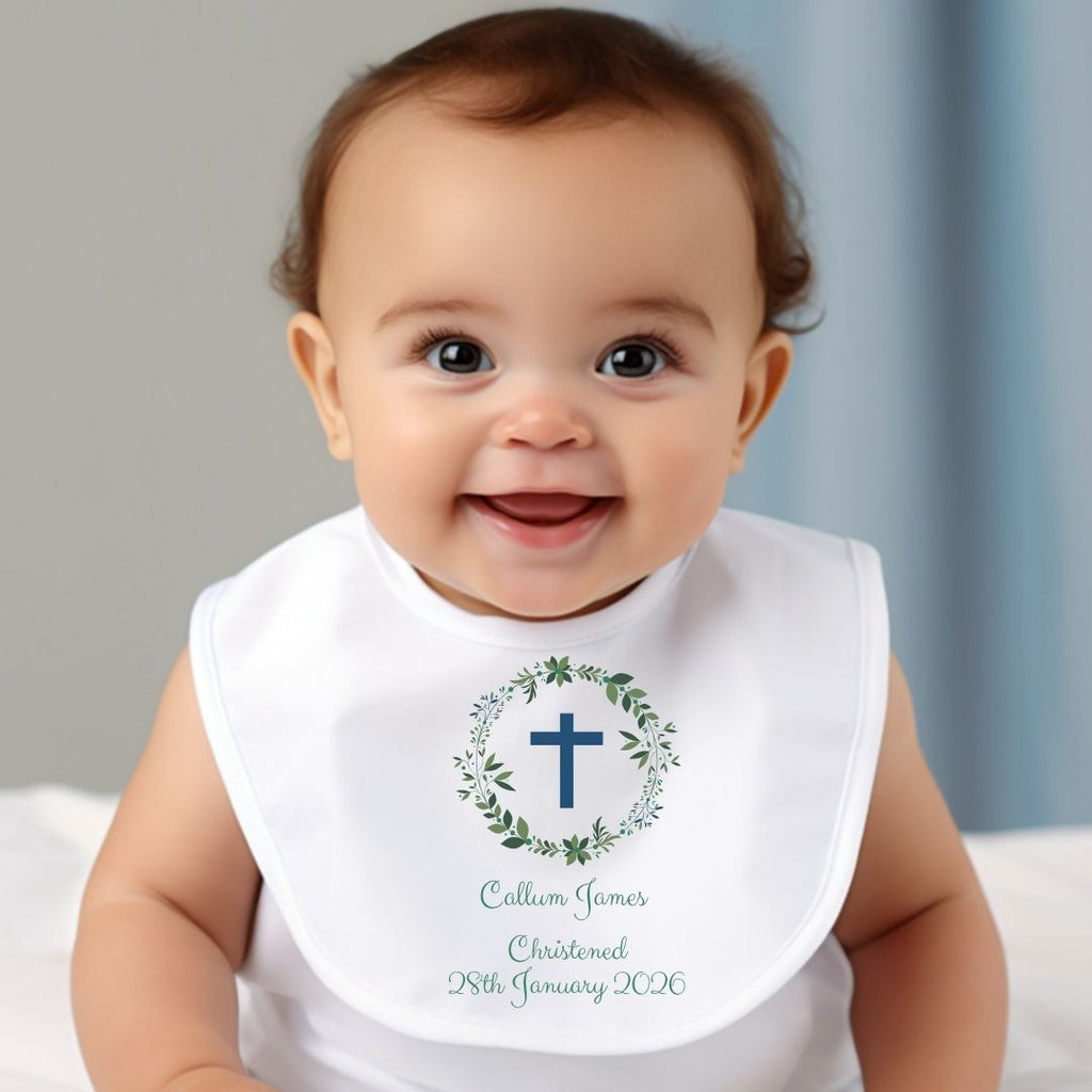 Personalised Christening Baby Outfit: Bib, Vest, Grow