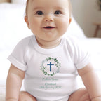 Personalised Christening Baby Outfit: Bib, Vest, Grow