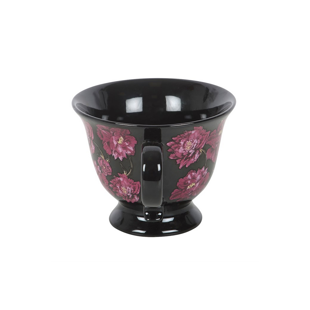 Dark Romance Floral Print Teacup | Tableware