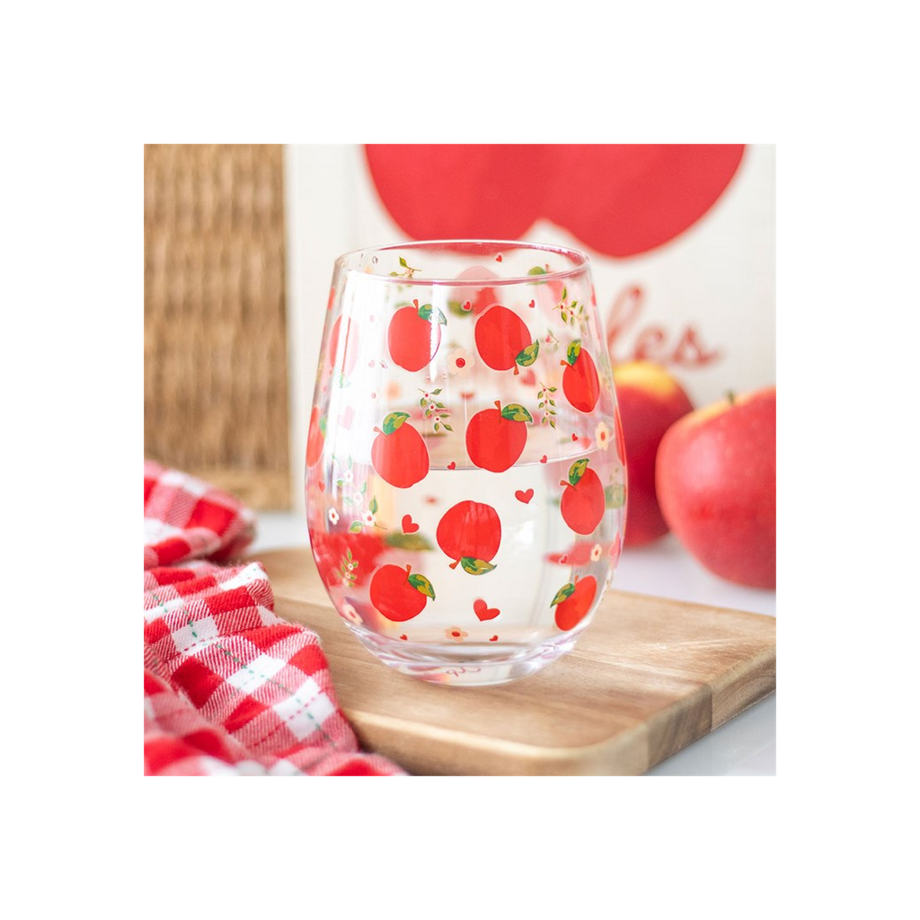 Apple Print Stemless Glass | Glasses & Barware
