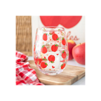 Apple Print Stemless Glass | Glasses & Barware