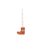 Brown Cowboy Boot Candle Holder with Taper Candle | Candle Holders | Inspired Creative Gifts