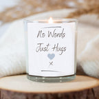 Personalised vanilla Scent Candle Gift Set: Hugs, Chocolate Hearts