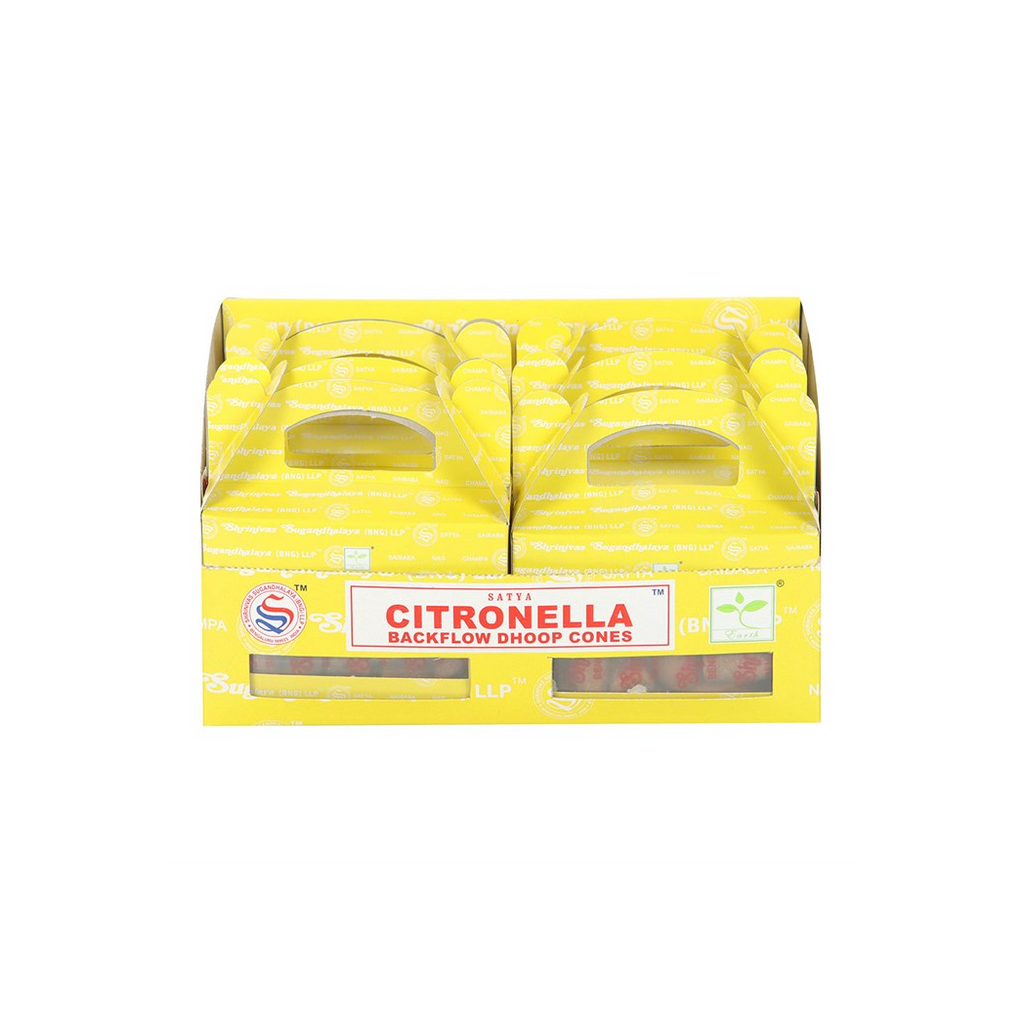 12 Packs of Citronella Backflow Dhoop Incense Cones by Satya | Backflow Burners & Cones | Inspired Creative Gifts