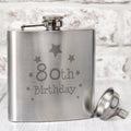 80th Birthday Hip Flask | Inspired Creative Gifts | UK Supplier