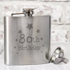 80th Birthday Hip Flask | Inspired Creative Gifts | UK Supplier