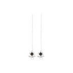 Black Obsidian Spider Threader Earrings