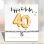 Small 40th Birthday Gold Balloon Hamper | Candle, Bracelet, Chocolates