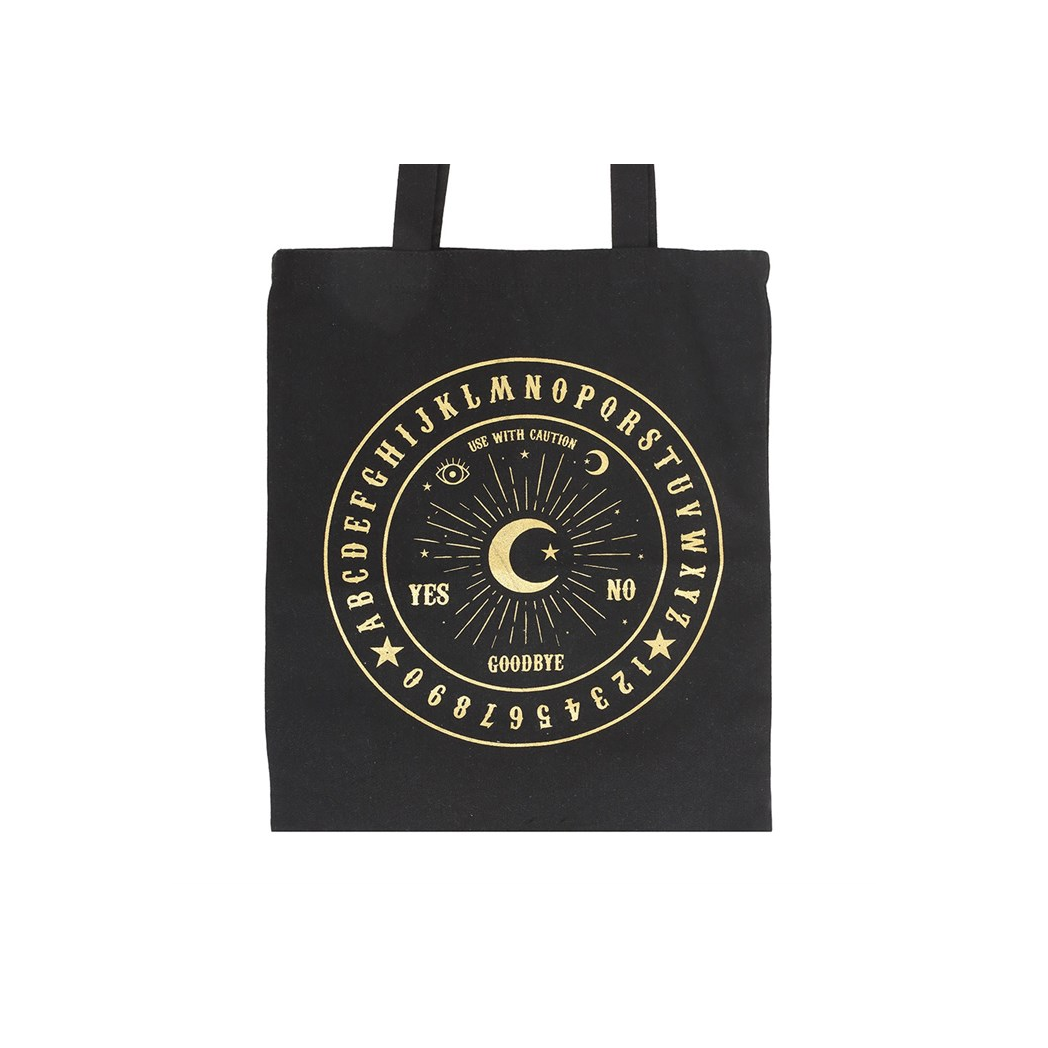 Black and Gold Talking Board Polycotton Tote Bag