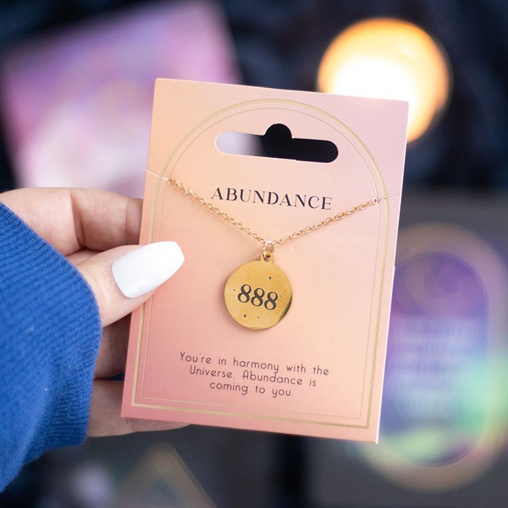 888 Angel Number Abundance Necklace | Inspired Creative Gifts | UK Supplier