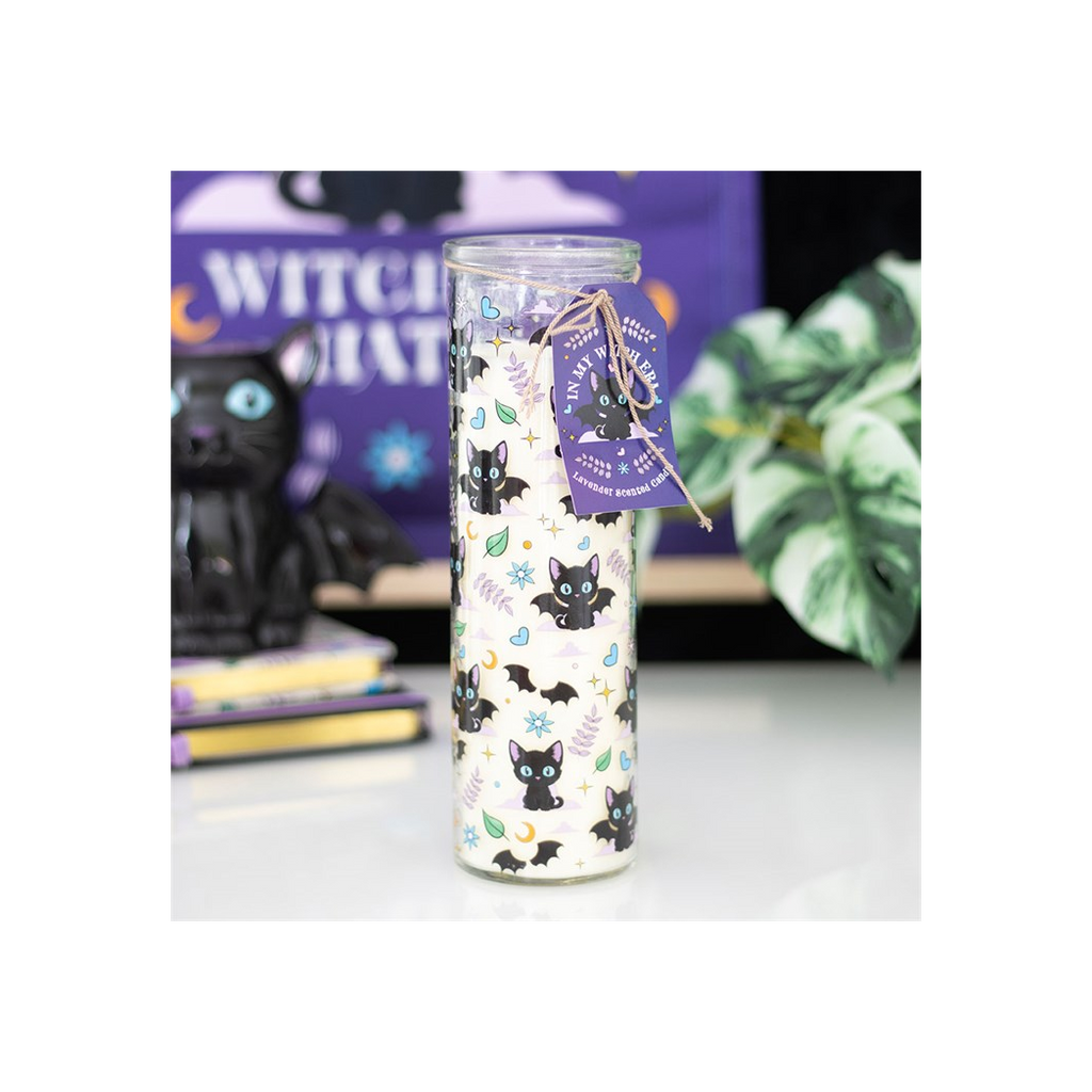 Cute and Creepy Cat Print Lavender Tube Candle | Candles | Inspired Creative Gifts