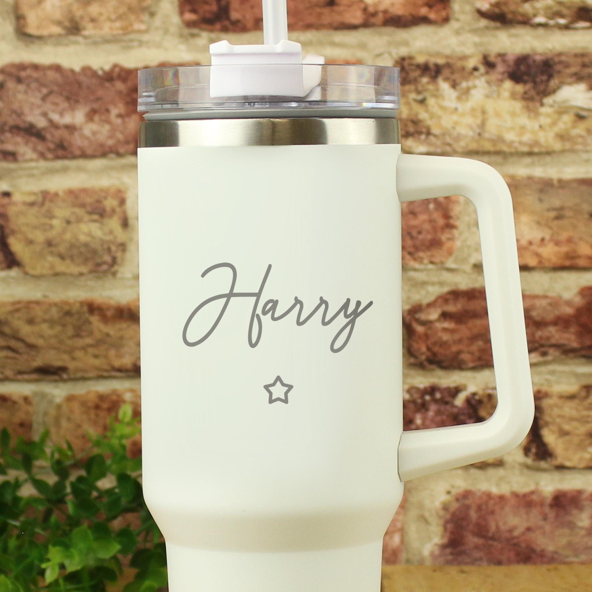 Personalised Star 40oz White Travel Cup | Great Birthday Gift | Coffee or Tea Travel Cup - Inspired Creative Gifts