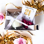Small 21st Birthday Gold Balloon Hamper | Candle, Earrings, Chocolates