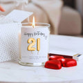 21st Birthday Gold Balloons Candle Gift Set