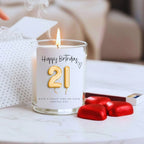 21st Birthday Gold Balloons Candle Gift Set