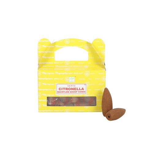 12 Packs of Citronella Backflow Dhoop Incense Cones by Satya | Backflow Burners & Cones | Inspired Creative Gifts