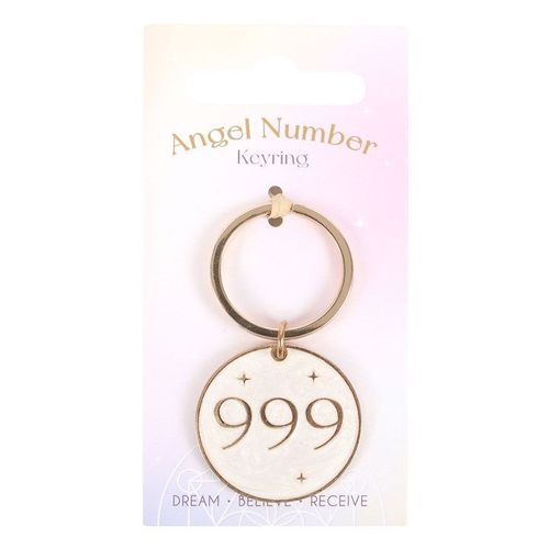 999 Angel Number Keyring | Inspired Creative Gifts | UK Supplier