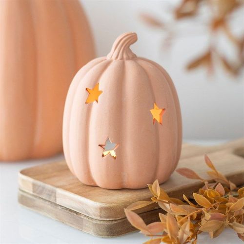 9cm Terracotta Pumpkin Tealight Holder | Inspired Creative Gifts | UK Supplier