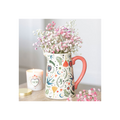 Cream Folk Print Ceramic Flower Jug | Vases | Inspired Creative Gifts