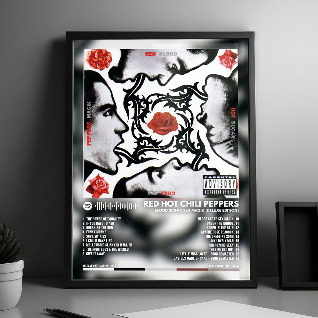 Red Hot Chili Peppers "Blood Sugar Sex Magik" Album Cover Poster - with Complete Tracklist