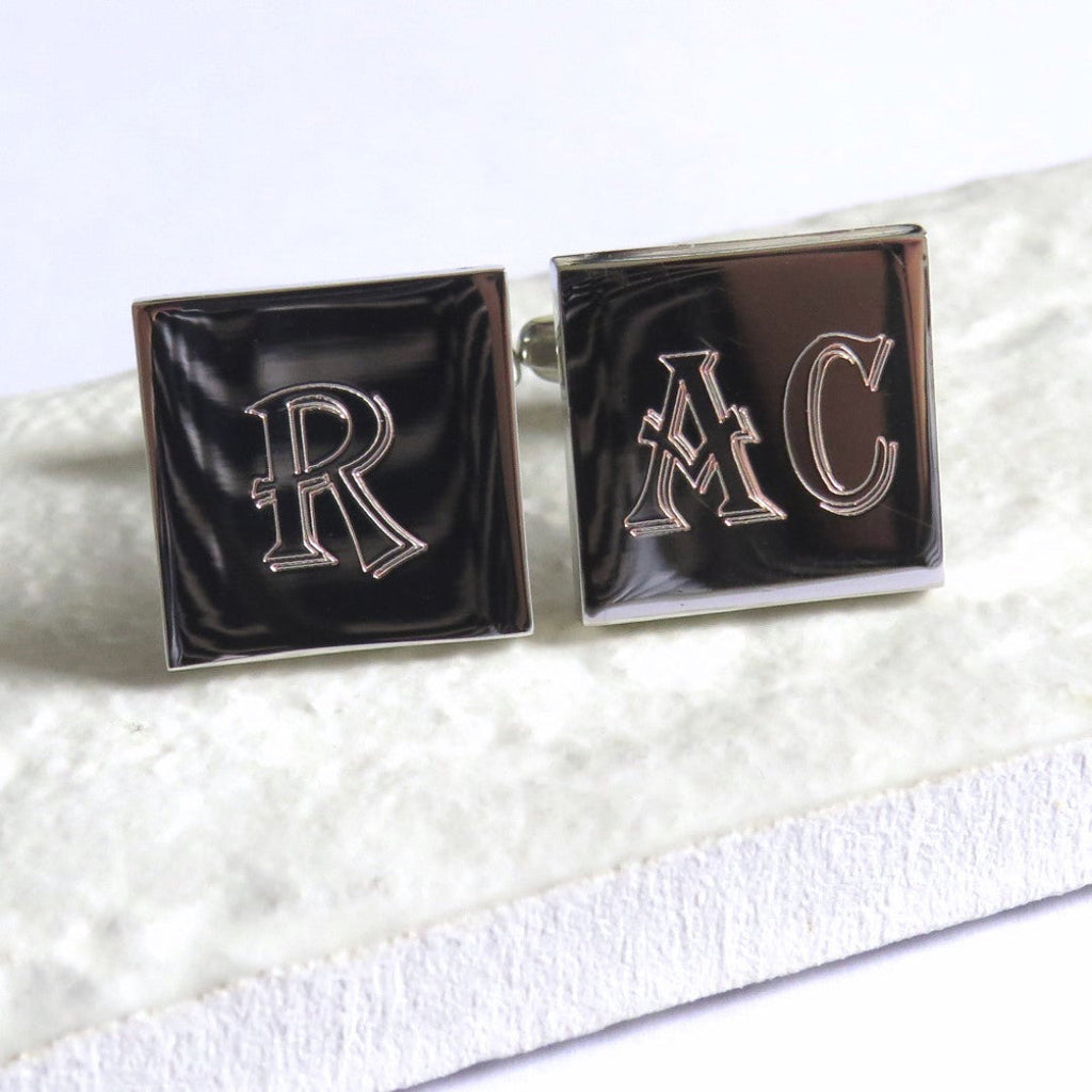 Personalised Algerian Square Cufflinks - Initials | Personalised Cufflinks | Inspired Creative Gifts