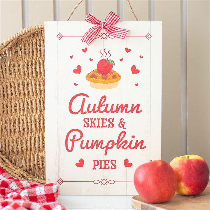 Autumn Skies & Pumpkin Pies Hanging Sign - Sign - Inspired Creative Gifts