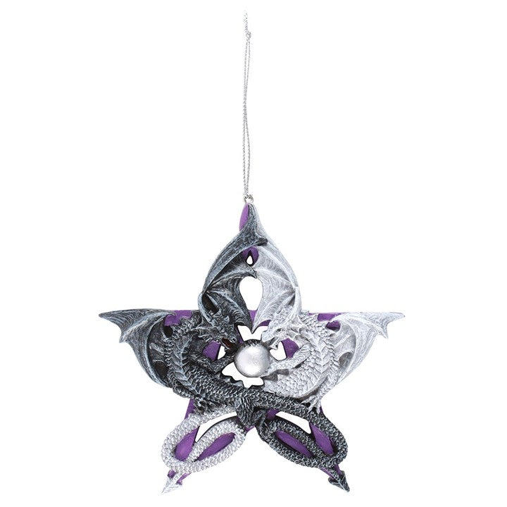 Pentagram Dragon Hanging Ornament by Anne Stokes - Inspired Creative Gifts