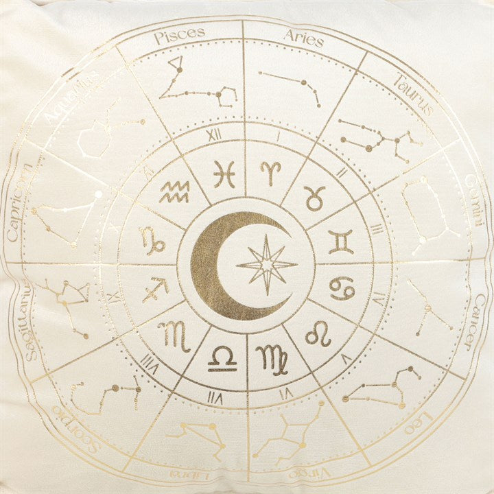 35cm Square Off White Astrology Wheel Cushion - Cushions - Inspired Creative Gifts
