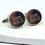 Personalised Batang Round Cufflinks - Groom