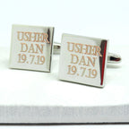 Personalised Batang Square Cufflinks - Usher