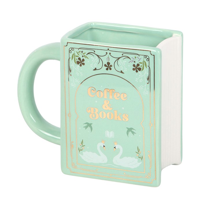 Coffee and Books Green Book Shaped Mug - Mugs - Inspired Creative Gifts