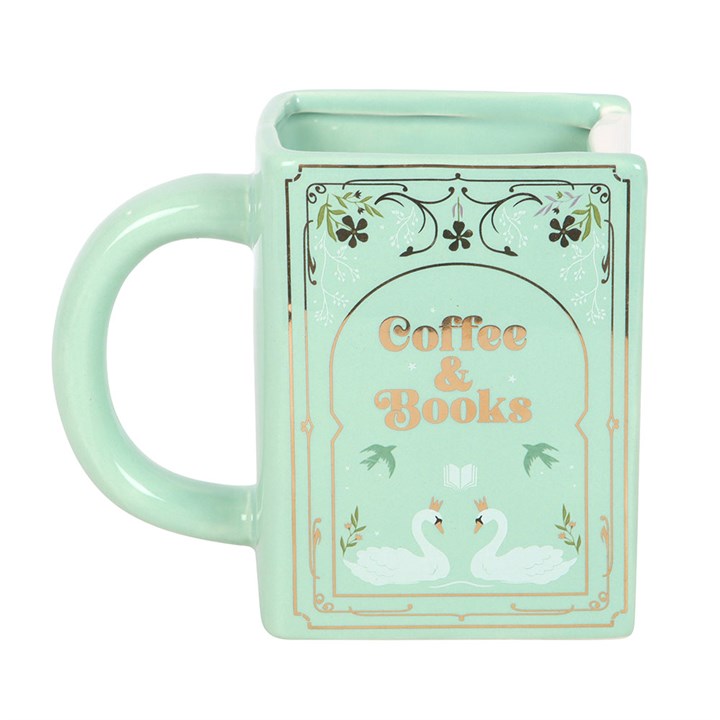 Coffee and Books Green Book Shaped Mug - Mugs - Inspired Creative Gifts