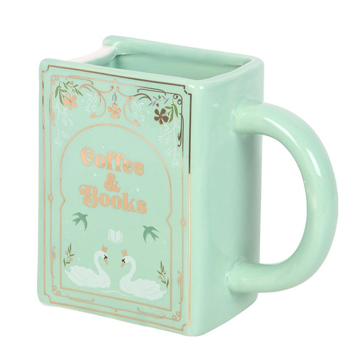 Coffee and Books Green Book Shaped Mug - Mugs - Inspired Creative Gifts