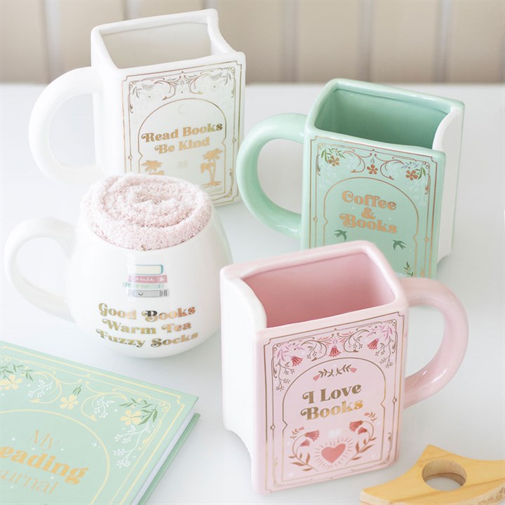 Coffee and Books Green Book Shaped Mug - Mugs - Inspired Creative Gifts