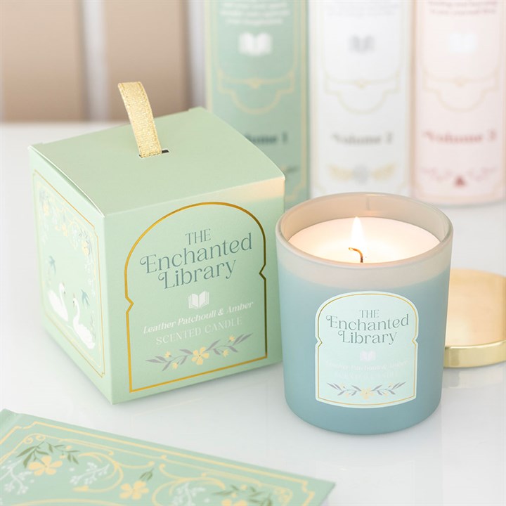 The Enchanted Library Leather, Patchouli & Amber Candle - Candles - Inspired Creative Gifts