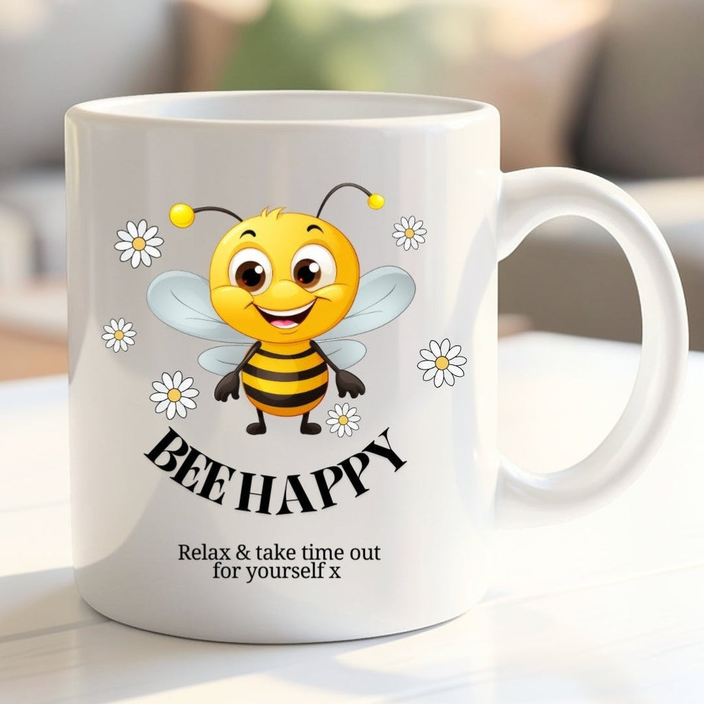 Personalised Bee Happy Mug