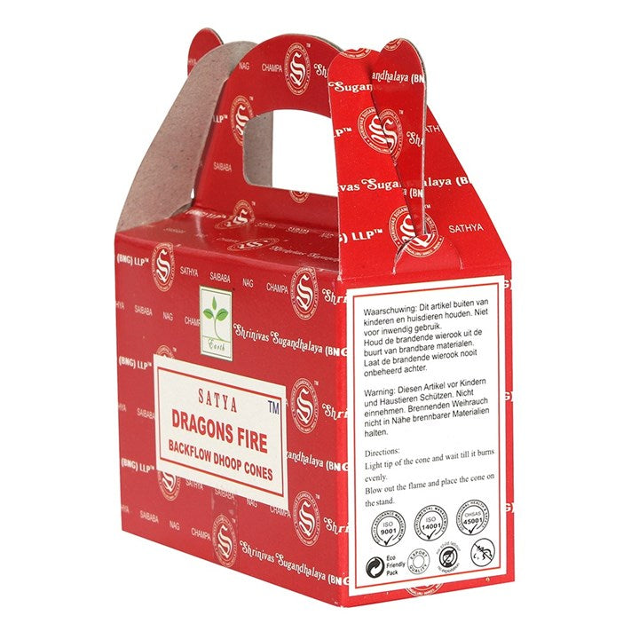 Set of 6 Packets of Dragons Fire Backflow Dhoop Cones by Satya - Inspired Creative Gifts