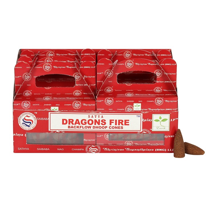 Set of 6 Packets of Dragons Fire Backflow Dhoop Cones by Satya - Inspired Creative Gifts