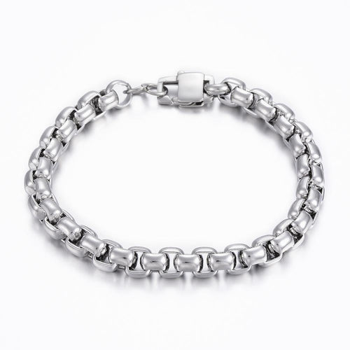 Men's Silver Box Chain Bracelet | Mens Bracelet | Inspired Creative Gifts
