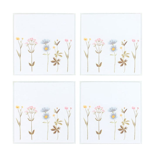 Floral Glass Coaster Set - Inspired Creative Gifts