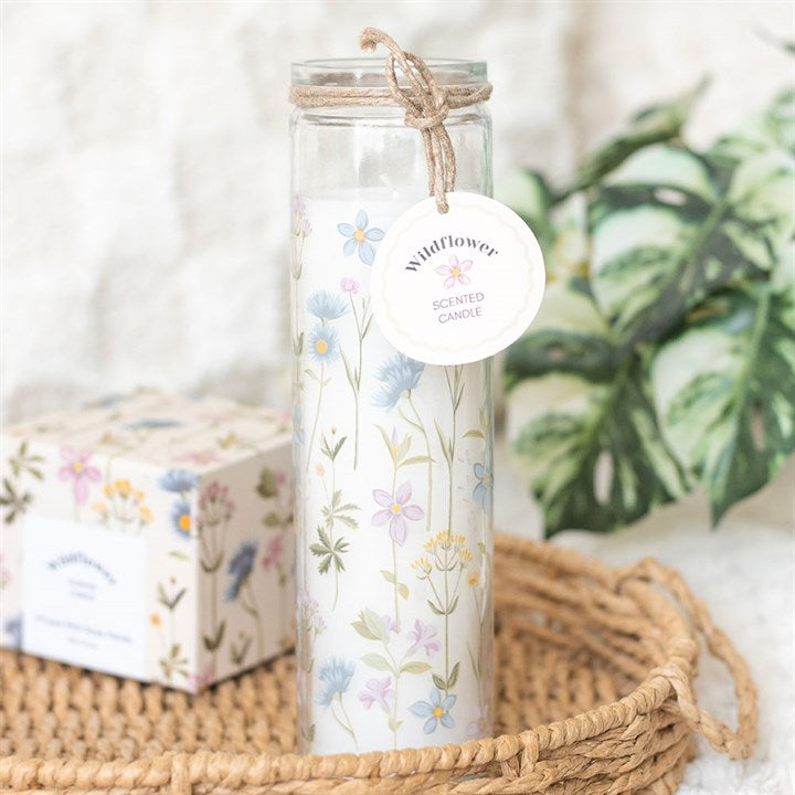Floral Print Wildflower Tube Candle - Candles - Inspired Creative Gifts
