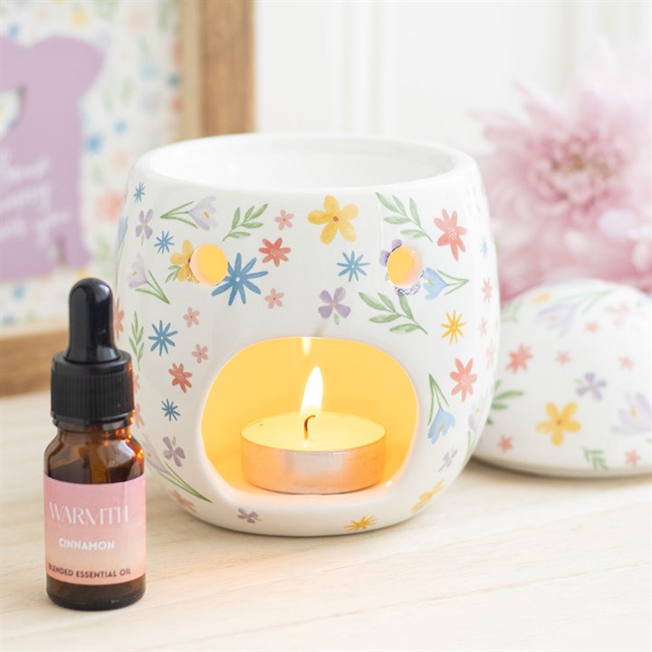 Spring Floral Print Egg Oil Burner and Wax Warmer - Oil Burner - Inspired Creative Gifts